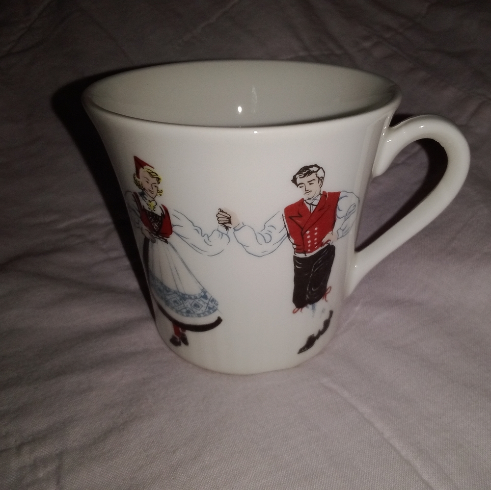 Mid Century Modern Figgjo Flint Norway Dancing Dancers Coffee Tea Cup